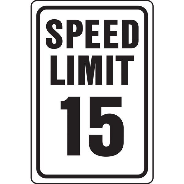 Hy-Ko Speed Limit 15 Mph Sign 12" x 18" A11057 - main